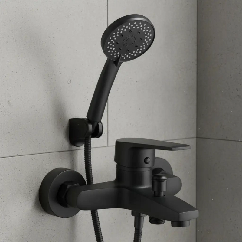LLAVE MONOMANDO NEGRO MATE PARA TINA Y DUCHA - 2