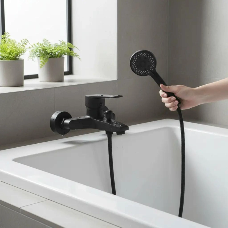 LLAVE MONOMANDO NEGRO MATE PARA TINA Y DUCHA - 5