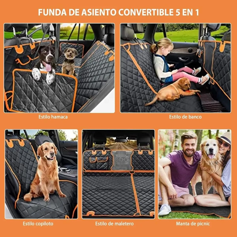 PROTECTOR FUNDA CUBRE ASIENTO AUTO MASCOTAS - 4