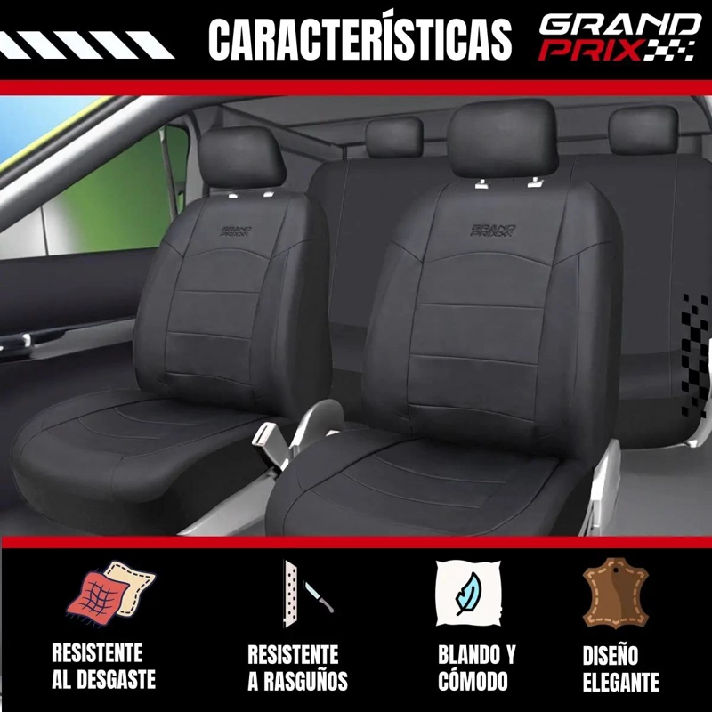 FUNDA CUBRE ASIENTO AUTO UNIVERSAL ECOCUERO - 2
