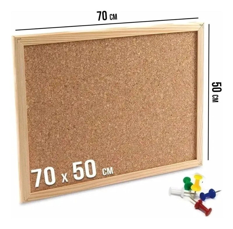 PIZARRA CORCHO 50X70 CON BORDE DE MADERA - 2