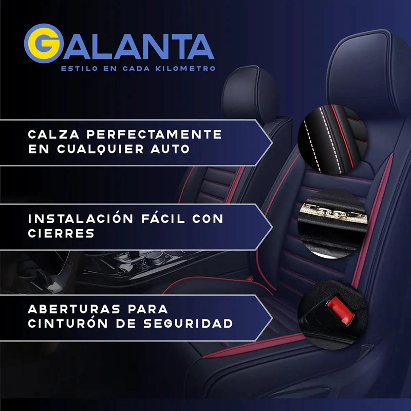 FUNDA CUBRE ASIENTO ECOCUERO SET 11 PIEZAS UNIVERSAL - 4