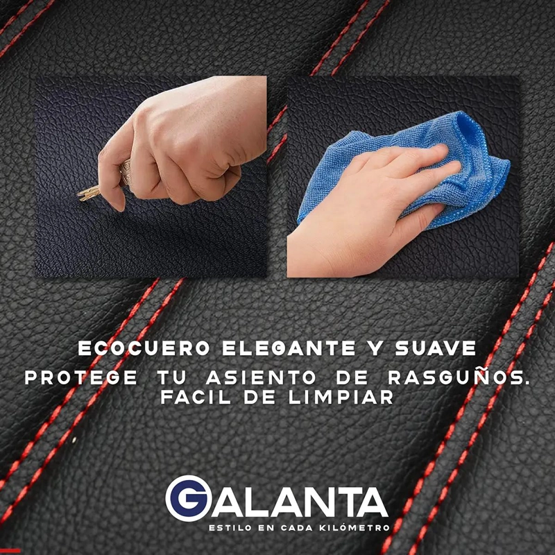 FUNDA CUBRE ASIENTO ECOCUERO SET 11 PIEZAS UNIVERSAL - 6