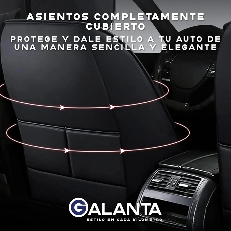 FUNDA CUBRE ASIENTO ECOCUERO SET 11 PIEZAS UNIVERSAL - 7