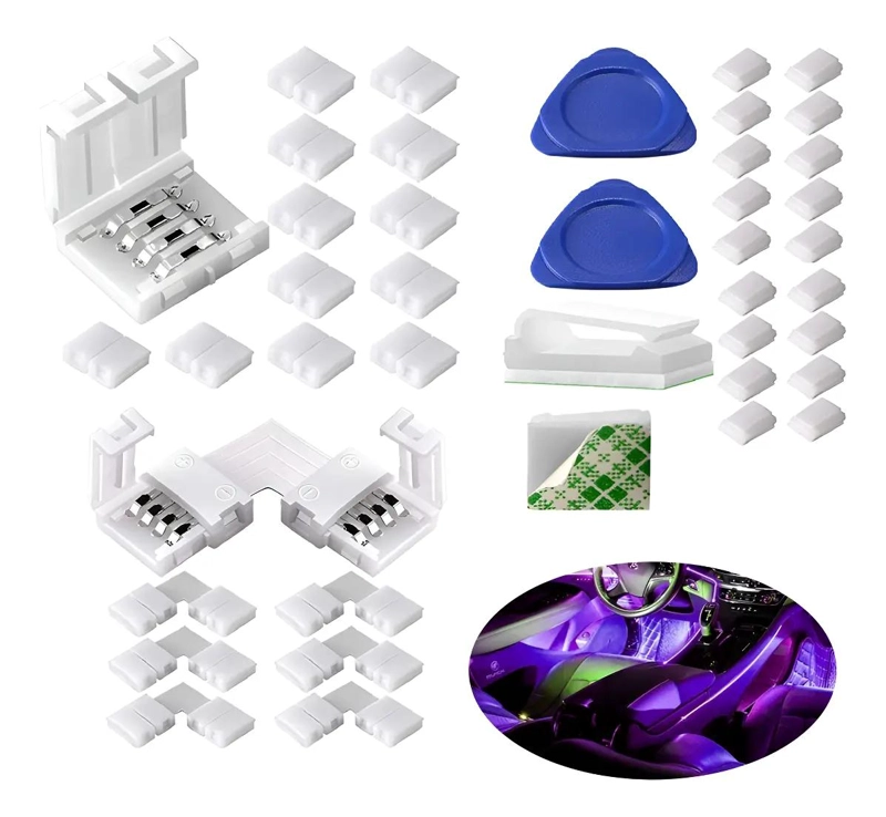 KIT 40 CONECTORES TIRA LUCES LED RGB 4 PINES - 1