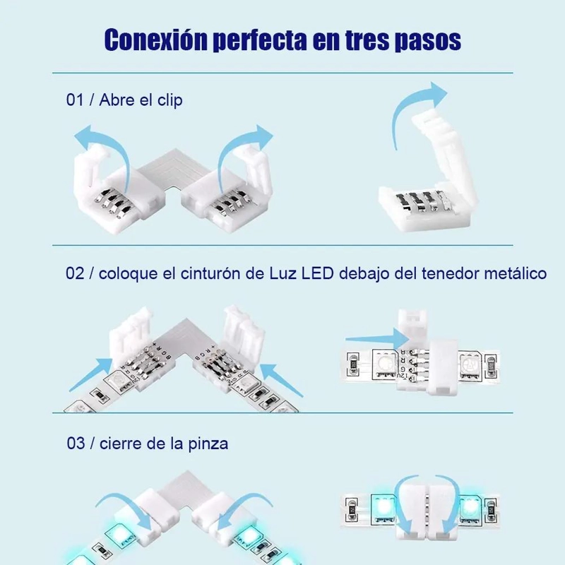 KIT 40 CONECTORES TIRA LUCES LED RGB 4 PINES - 3