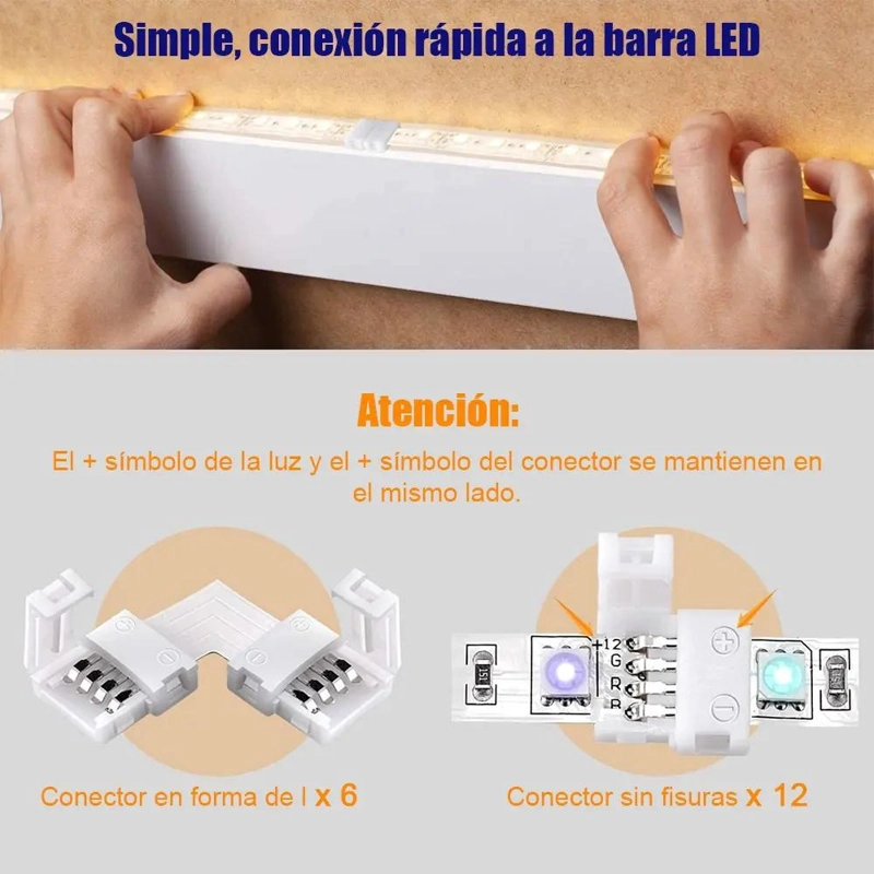 KIT 40 CONECTORES TIRA LUCES LED RGB 4 PINES - 4