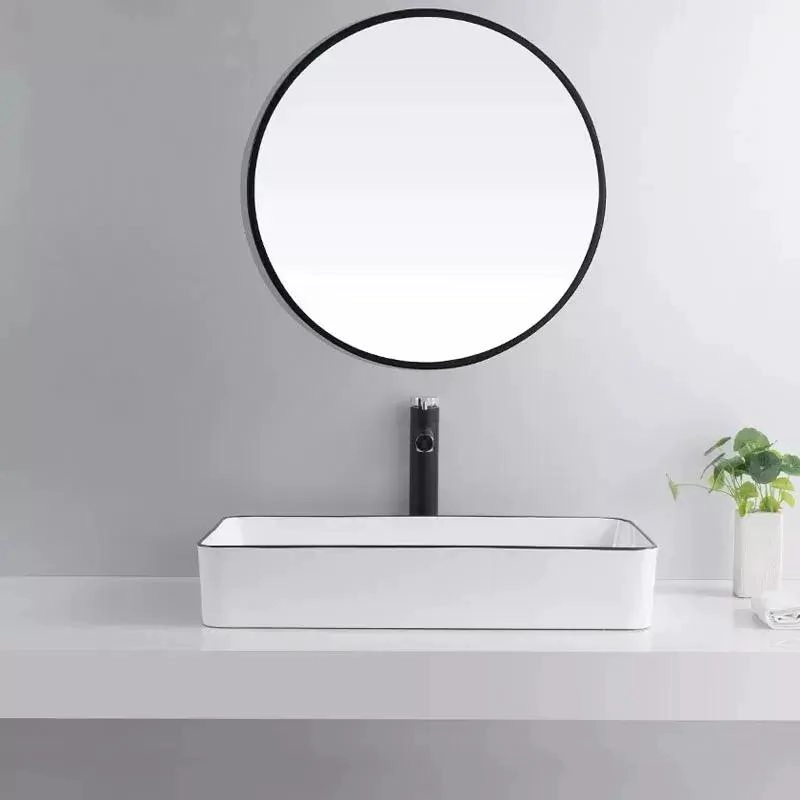 LAVABO CERAMICO RECTANGULAR CON BOQUILLA GIRATORIA - 5