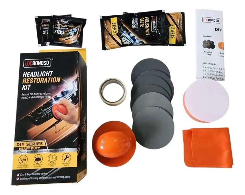 KIT DE REPARACION Y PULIDO DE FAROS DE AUTO - 1