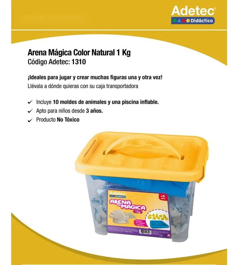 ARENA MAGICA BICOLOR 1KG CON MOLDES Y BANDEJA - 4
