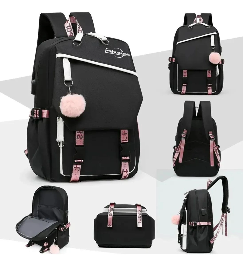 MOCHILA URBANA ESCOLAR CON PUERTO USB Y AUX - 3
