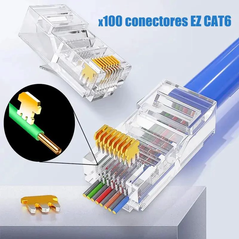 CRIMPADORA ALICATE RJ45 CON 100 CONECTORES CAT6 - 3