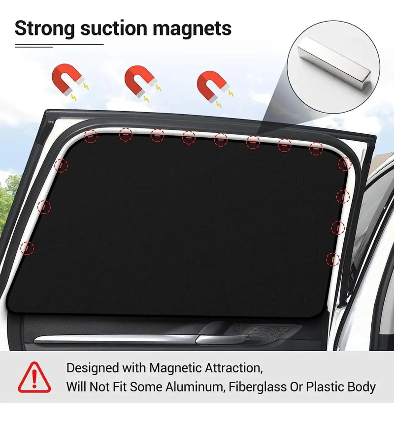 CORTINA PARASOL MAGNE TICO UV PARA AUTO 4 PACK - 2