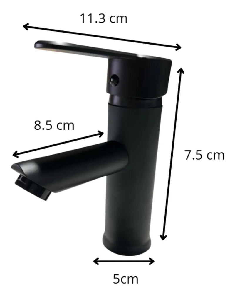 LLAVE MONOMANDO LAVATORIO NEGRO PREMIUM - 3