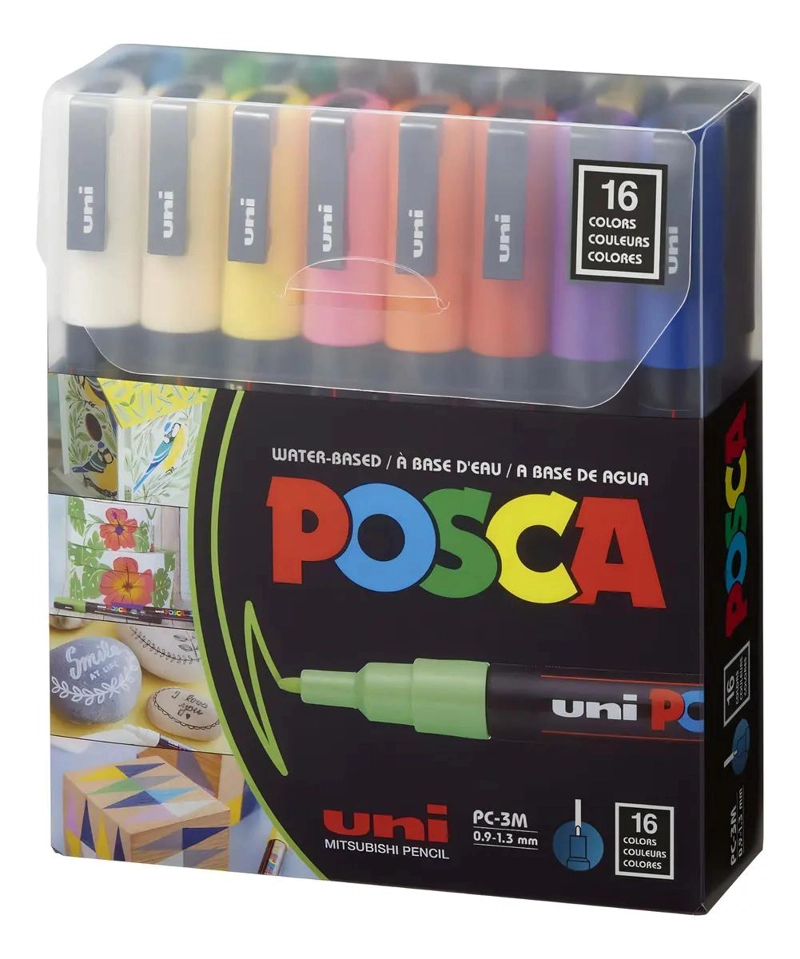 MARCADORES POSCA SET 16 COLORES BASICOS - 1