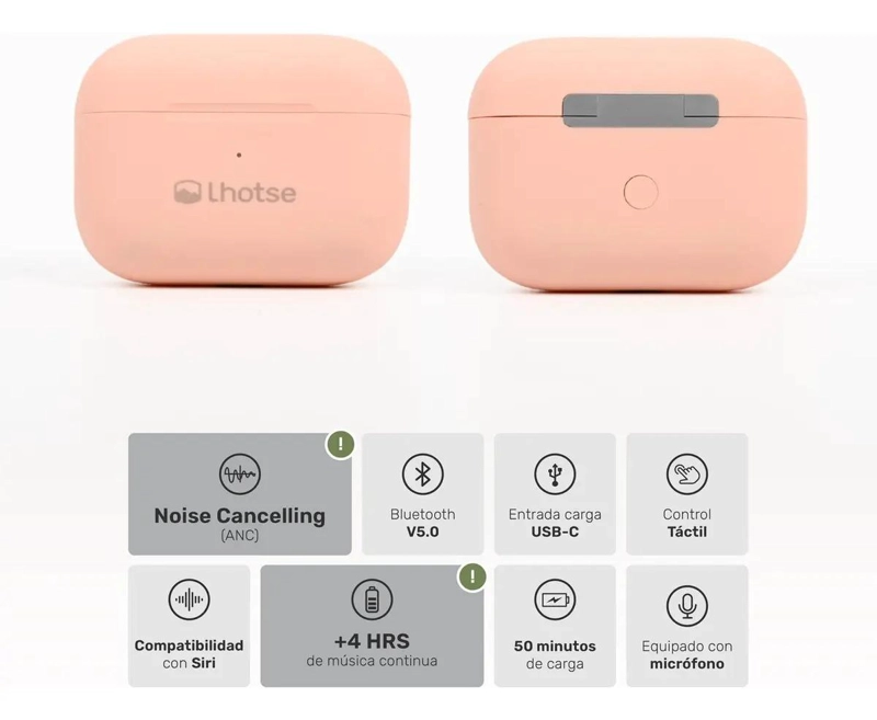 AUDIFONOS INALAMBRICOS PRO CANCELACION DE RUIDO ROSADO - 3