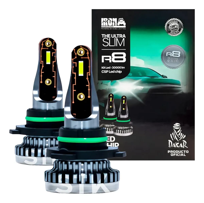 KIT AMPOLLETAS LED R8 30000LM PARA AUTOS - 1