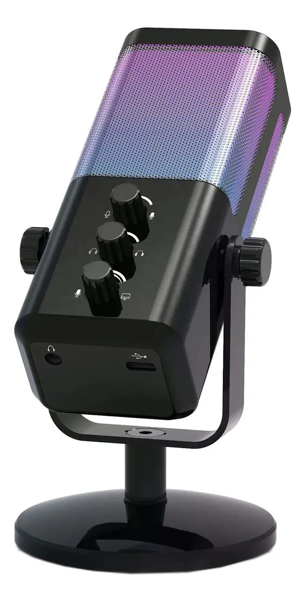 MICROFONO GAMER CONDENSADOR USB RGB PARA PC Y PS4 - 1