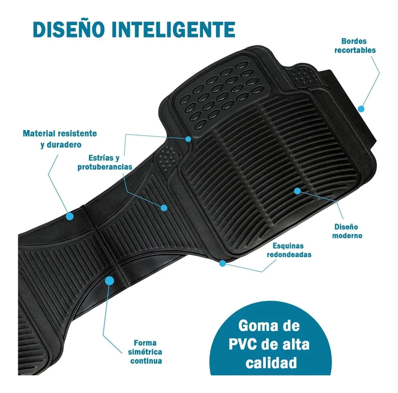 PISOS DE GOMA SET 3 PIEZAS PARA VEHICULOS - 4