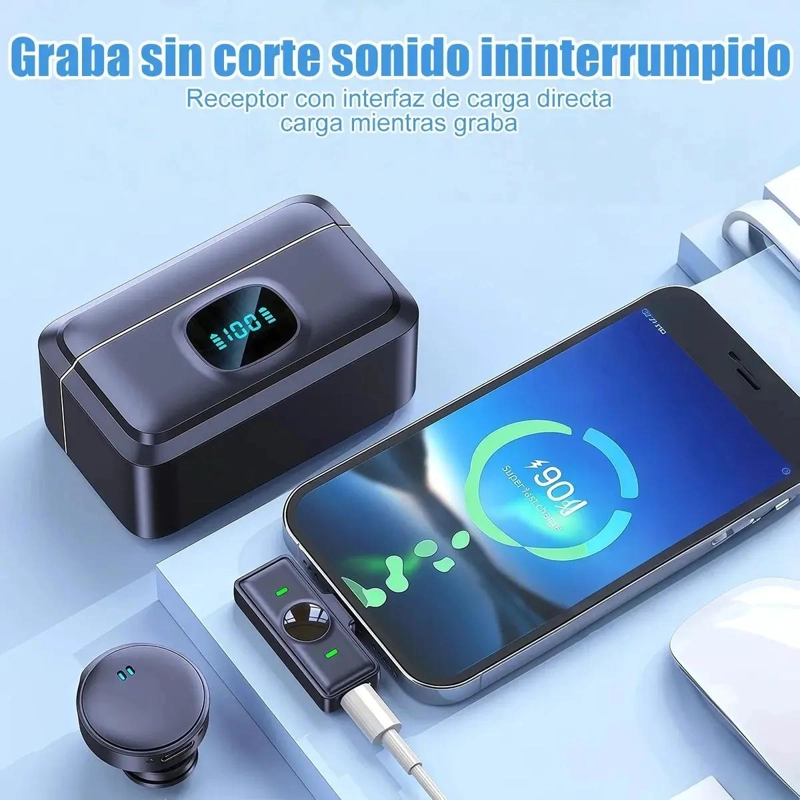 MICROFONO INALAMBRICO DOBLE PARA IPHONE Y ANDROID - 3