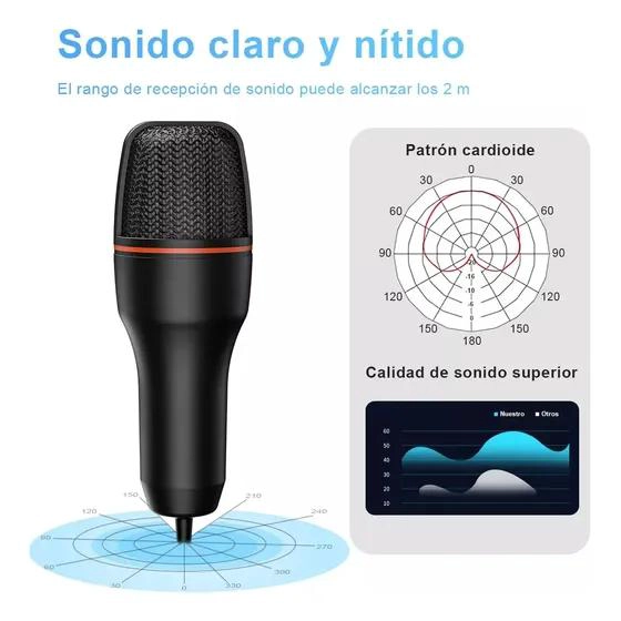 MICROFONO CONDENSADOR USB RGB PARA PODCAST Y JUEGOS - 5