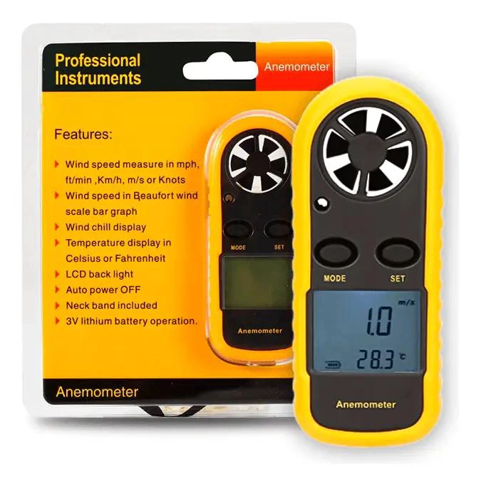 ANEMOMETRO Y TERMOMETRO DIGITAL PARA VIENTO - 1