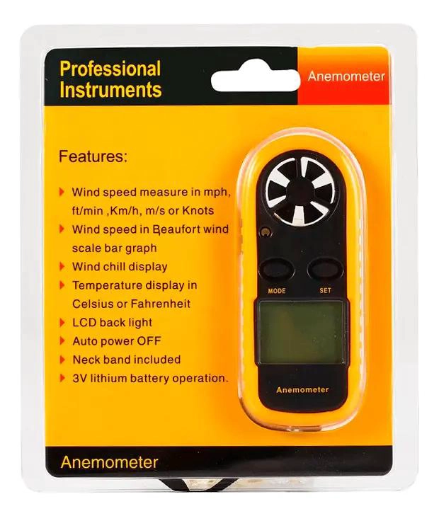 ANEMOMETRO Y TERMOMETRO DIGITAL PARA VIENTO - 2