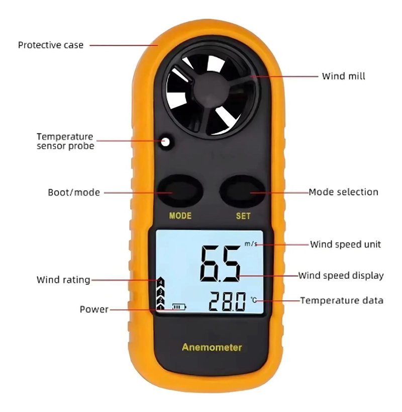 ANEMOMETRO Y TERMOMETRO DIGITAL PARA VIENTO - 4
