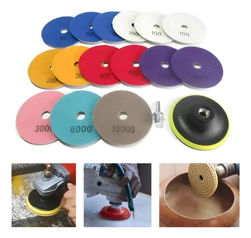 JUEGO DE DISCOS ABRASIVOS DE AGUA PARA MARMOL 17 PIEZAS - 1