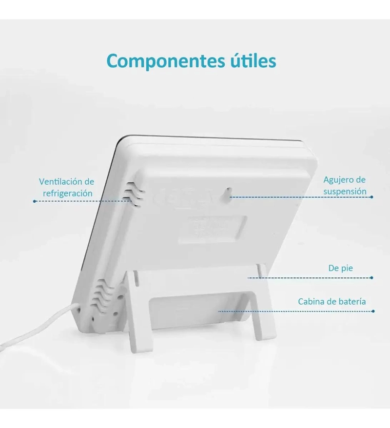 TERMOMETRO HIGROMETRO DIGITAL 5PCS CON ALARMA - 4