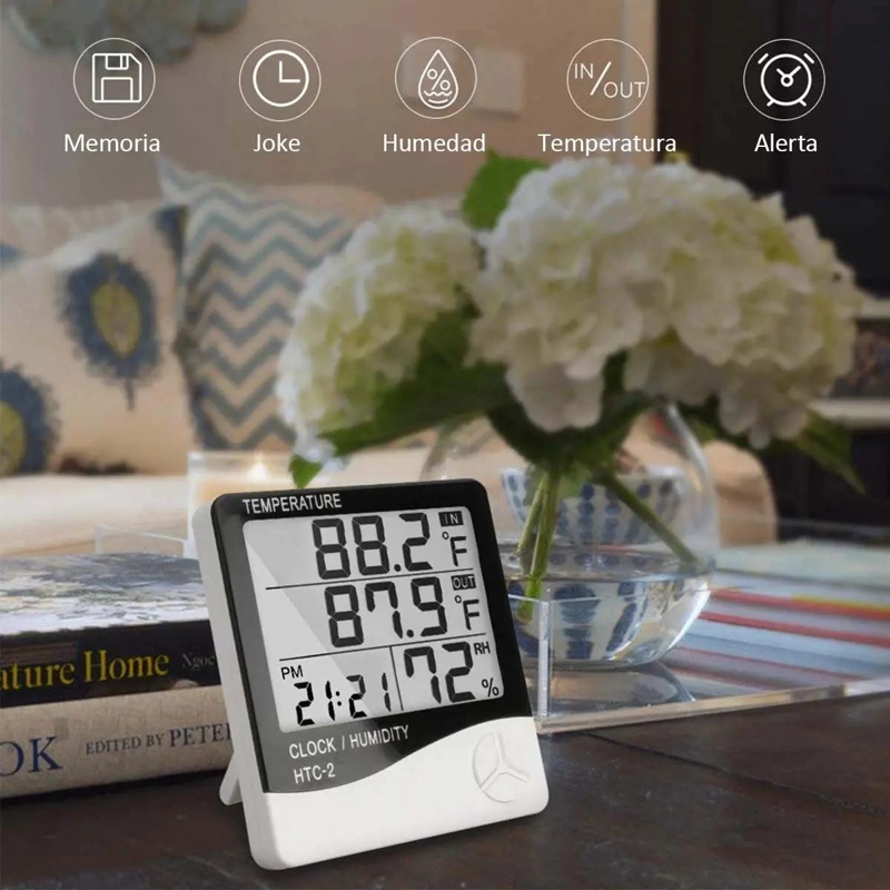 TERMOMETRO HIGROMETRO DIGITAL 5PCS CON ALARMA - 5