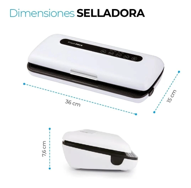 MAQUINA SELLADORA AL VACIO CON 3 ROLLOS 28CM X 5MTS - 2