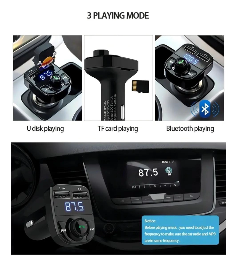 RECEPTOR BLUETOOTH PARA AUTOS CON CARGA RAPIDA - 2