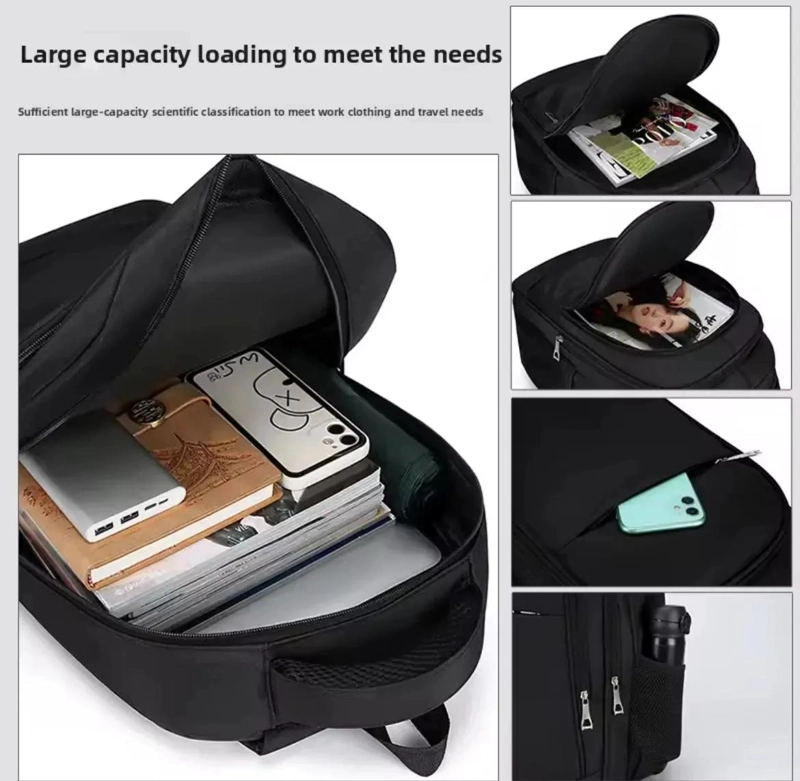 MOCHILA HOMBRE GRAN CAPACIDAD IMPERMEABLE UNIVERSITARIA - 3