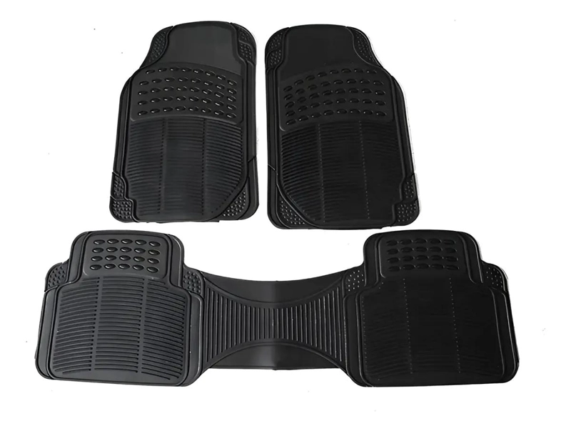 ALFOMBRA DE GOMA PARA AUTO UNIVERSAL 3 PIEZAS CAMELLO - 1