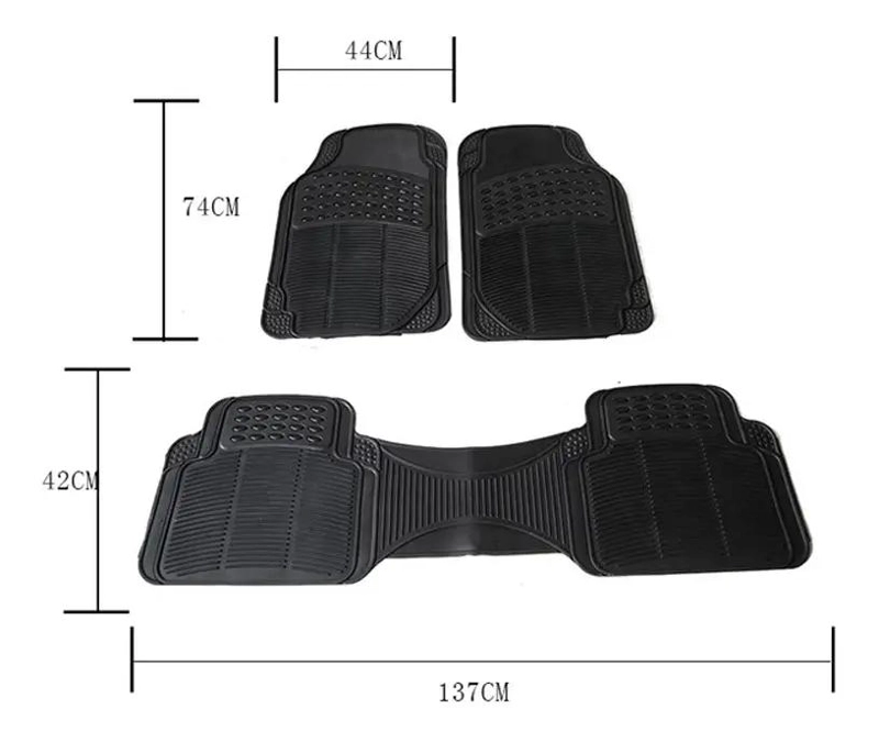 ALFOMBRA DE GOMA PARA AUTO UNIVERSAL 3 PIEZAS CAMELLO - 4