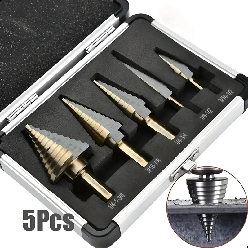 SET DE 5 BROCAS ESCALONADAS PARA METAL - 1