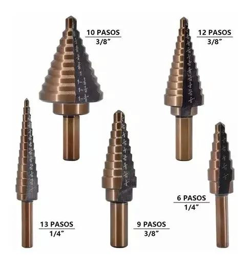 SET DE 5 BROCAS ESCALONADAS PARA METAL - 3
