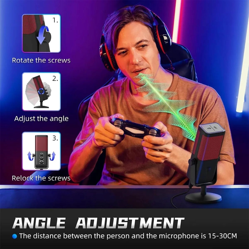 MICROFONO RGB PARA STREAMING Y PODCAST NEGRO - 4