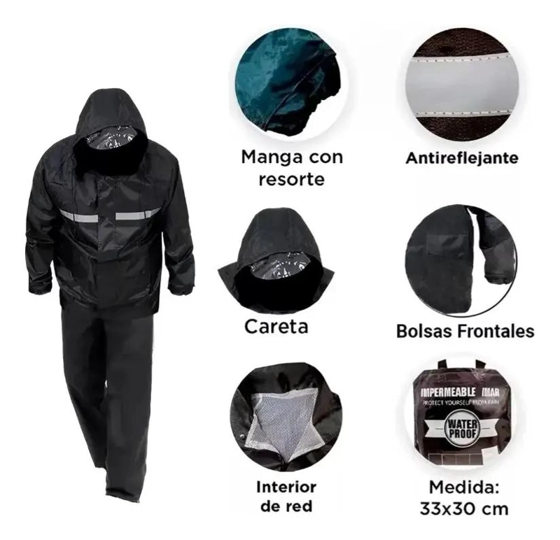 TRAJE DE AGUA IMPERMEABLE PARA MOTOCICLISTA - 4