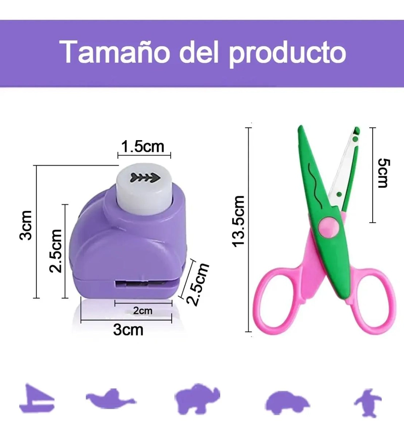 KIT 6 TIJERAS ZIGZAG Y 15 PERFORADORAS DISEÑO - 2