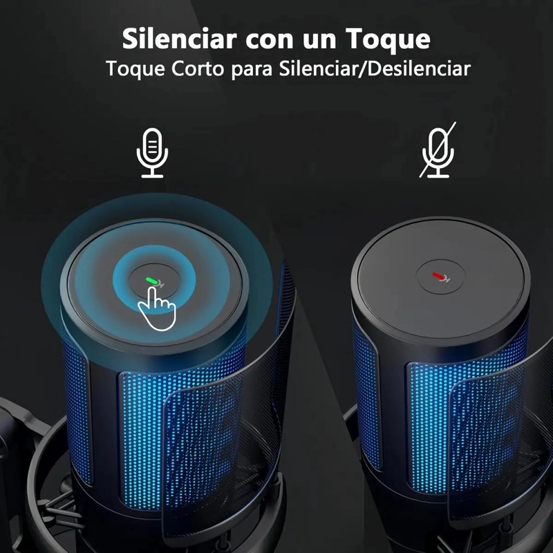 MICROFONO DE CONDENSADOR USB COLOR NEGRO - 2