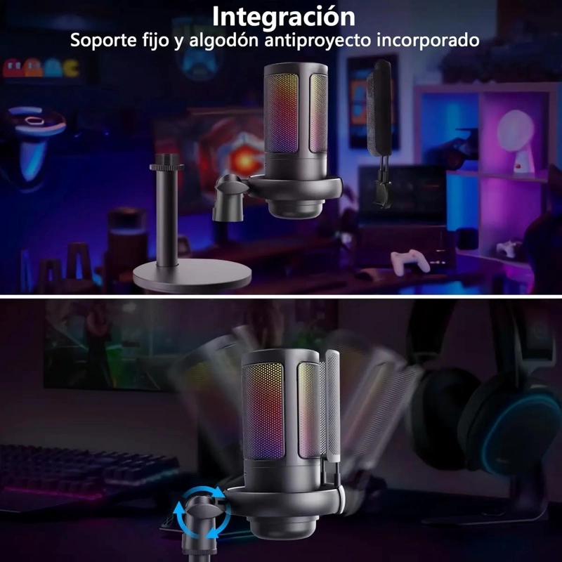 MICROFONO DE CONDENSADOR USB COLOR NEGRO - 3