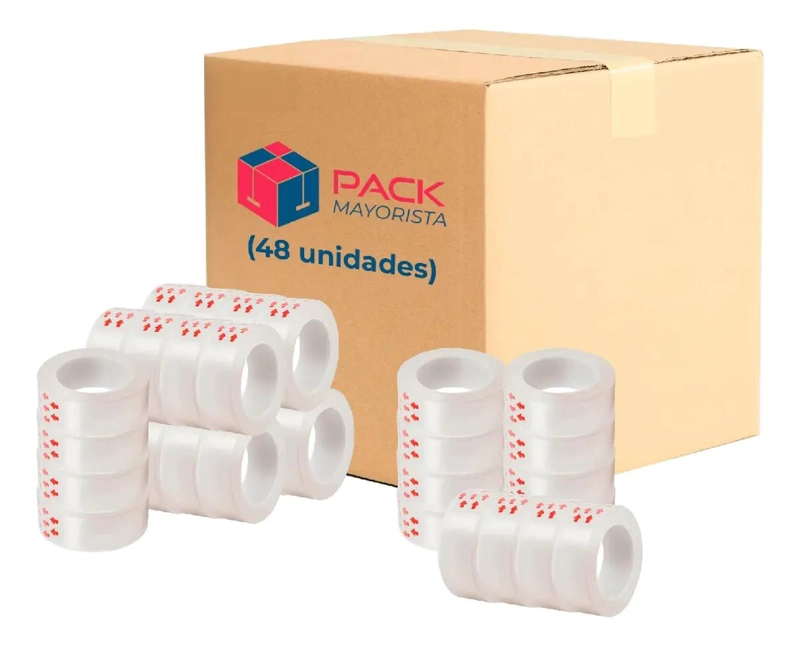 CINTA ADHESIVA TRANSPARENTE 18MM X 30M PACK 48 UDS - 1