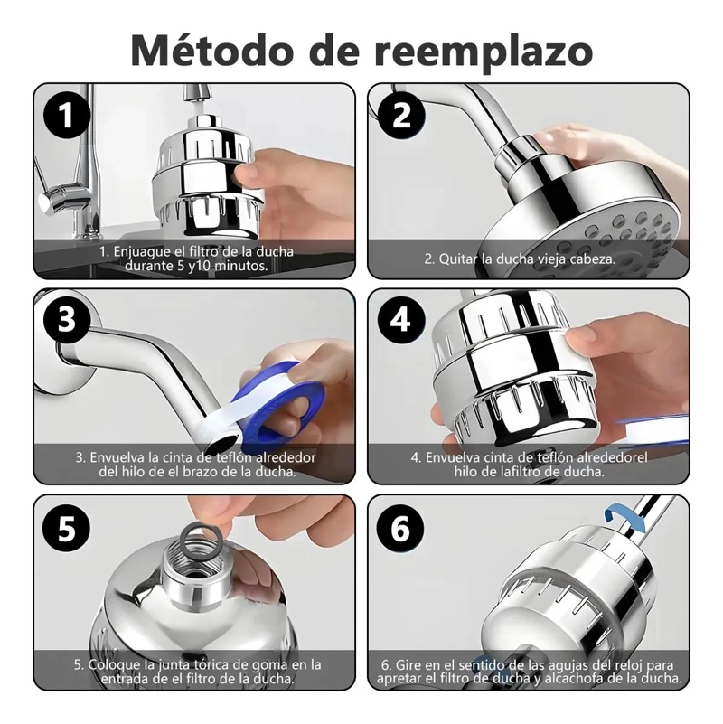 PURIFICADOR DE AGUA PARA DUCHA CON 2 FILTROS - 3