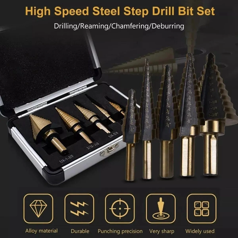 SET DE 5 BROCAS ESCALONADAS PARA METAL - 3