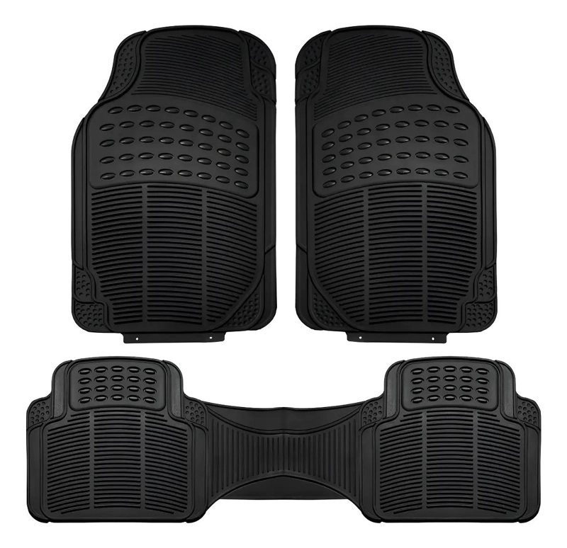PISOS DE GOMA PARA VEHICULO 3 PIEZAS NEGRO - 1
