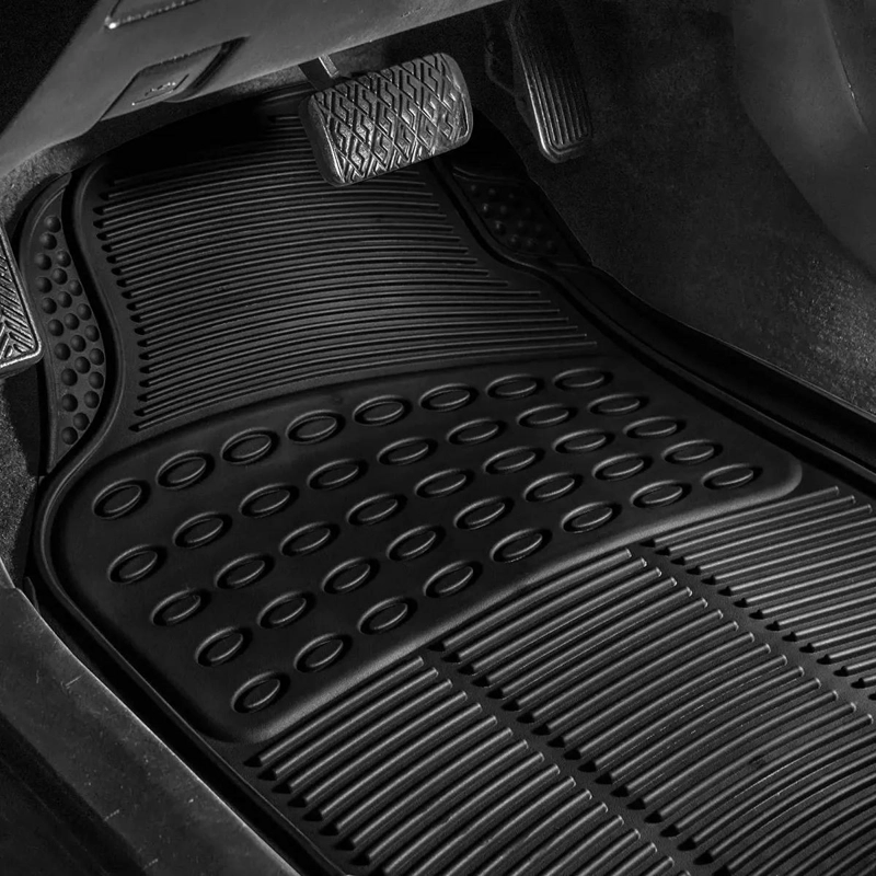 PISOS DE GOMA PARA VEHICULO 3 PIEZAS NEGRO - 2