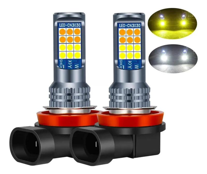 AMPOLLETA LED BICOLOR BRILLO BLANCO AMARILLO H8 H9 H11 - 1