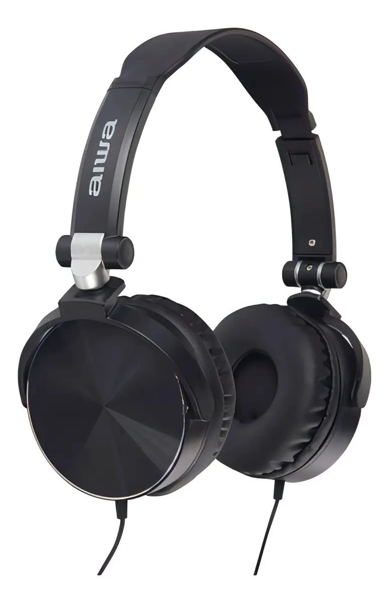 AUDIFONOS PLEGABLES CON MICROFONO CABLE NEGRO - 3